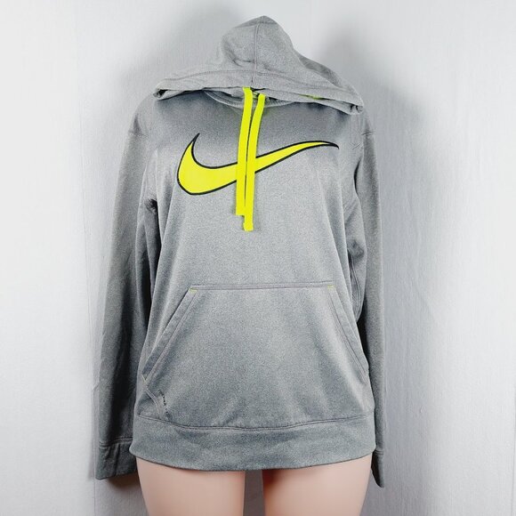 Nike Women's Gray Neon Therma-Fit Full Zip Hooded Sweatshirt Size M - Picture 2 of 11